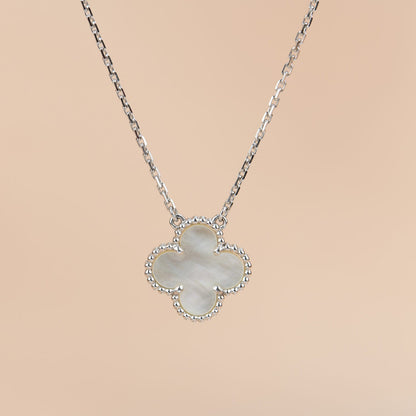 [Clover Jewelrys]CLOVER  15MM WHITE MOTHER-OF-PEARL SILVER