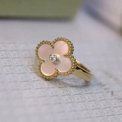 [Clover Jewelrys]CLOVER PINK MOP RING GOLD DIAMOND