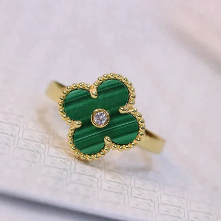 [Clover Jewelrys]CLOVER MALACHITE RING GOLD DIAMOND