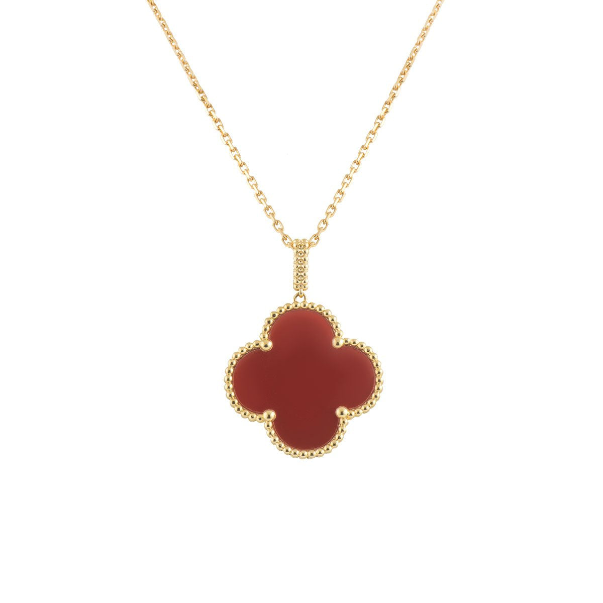 [Clover Jewelrys]CLOVER 25MM NECKLACE GOLD CARNELIAN