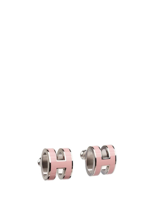 [Clover Jewelrys]MINI POP H SILVER EARRINGS PINK