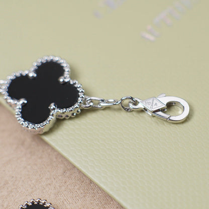 [Clover Jewelrys]CLOVER 5 MOTIF ONYXS  BRACELET SILVER