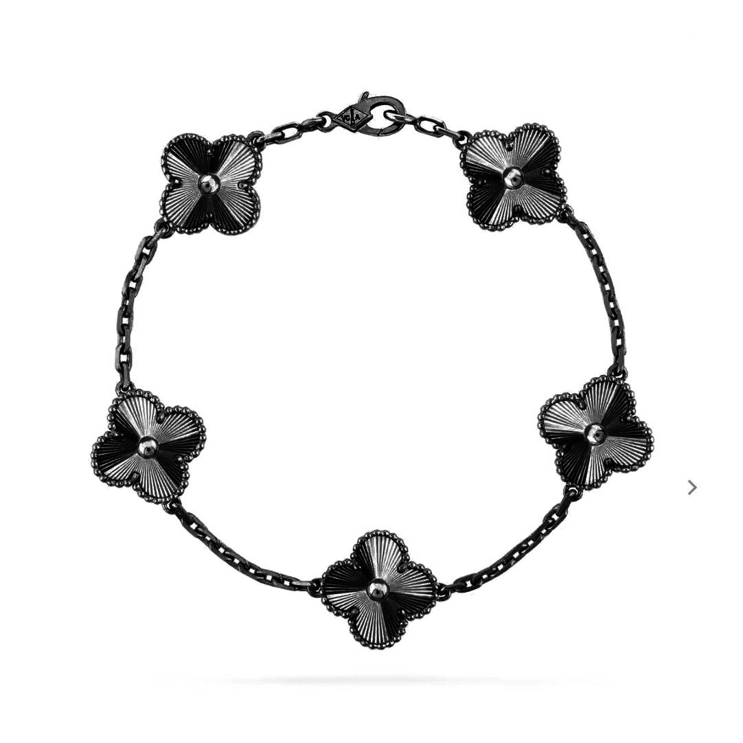 [Clover Jewelrys]CLOVER 5 MOTIF BLACK BRACELET