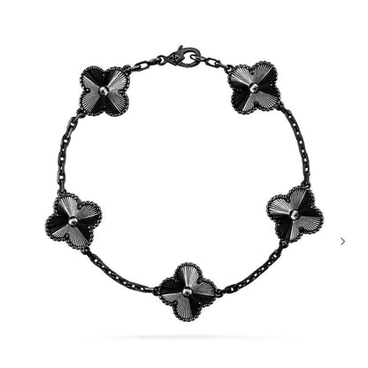 [Clover Jewelrys]CLOVER 5 MOTIF BLACK BRACELET