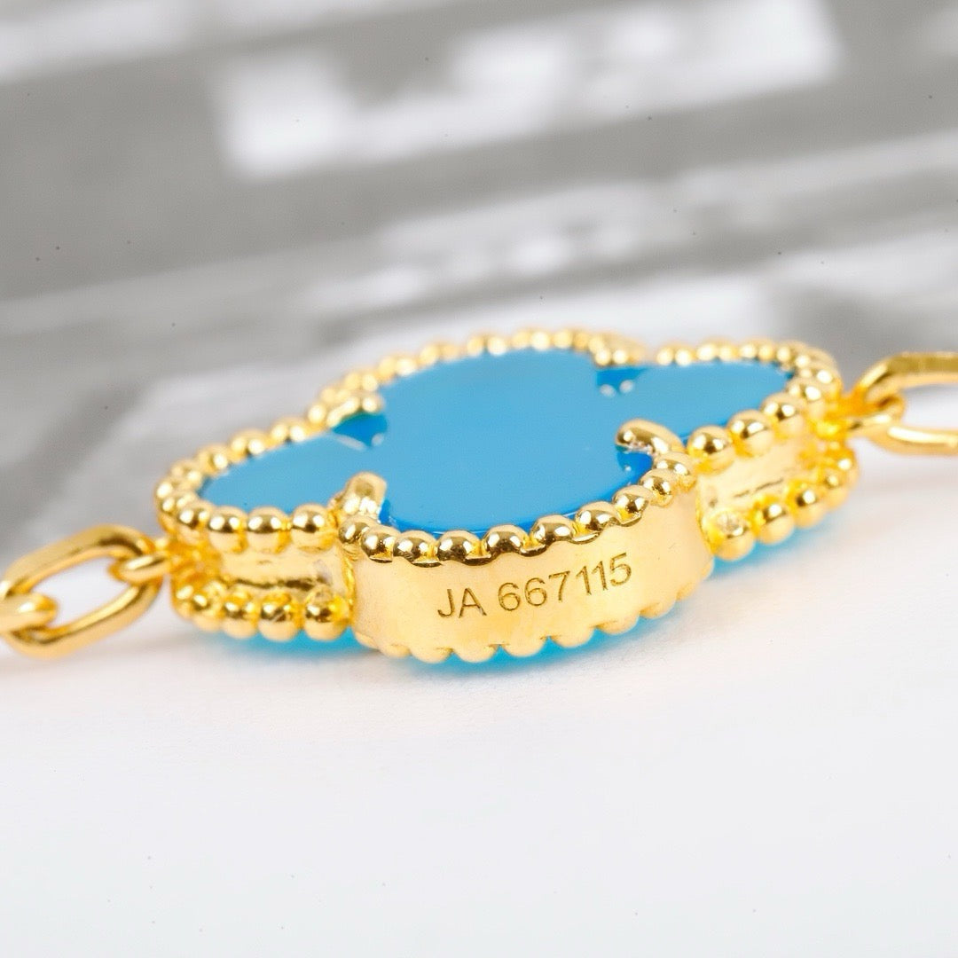 [Clover Jewelrys]CLOVER 5 MOTIFS TURQUOISE BRACELET