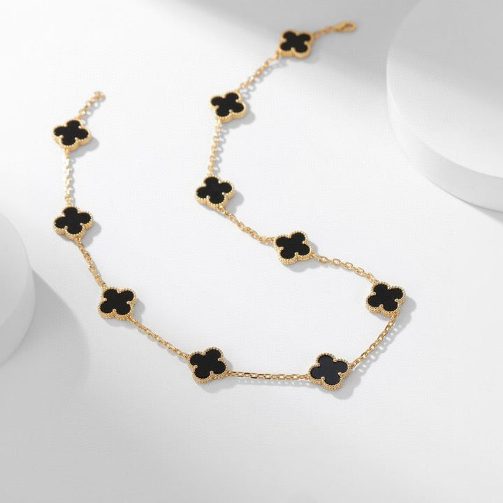 [Clover Jewelrys]CLOVER 10 MOTIFS ONYX NECKLACE