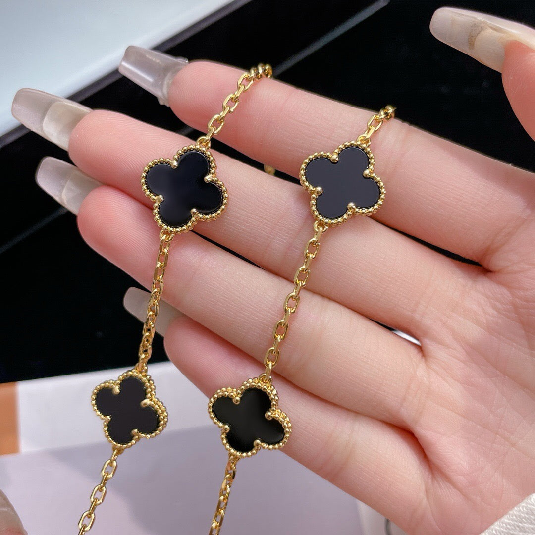 [Clover Jewelrys]CLOVER 10 MOTIFS ONYX NECKLACE