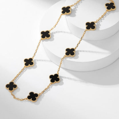 [Clover Jewelrys]CLOVER 10 MOTIFS ONYX NECKLACE