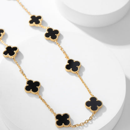 [Clover Jewelrys]CLOVER 10 MOTIFS ONYX NECKLACE