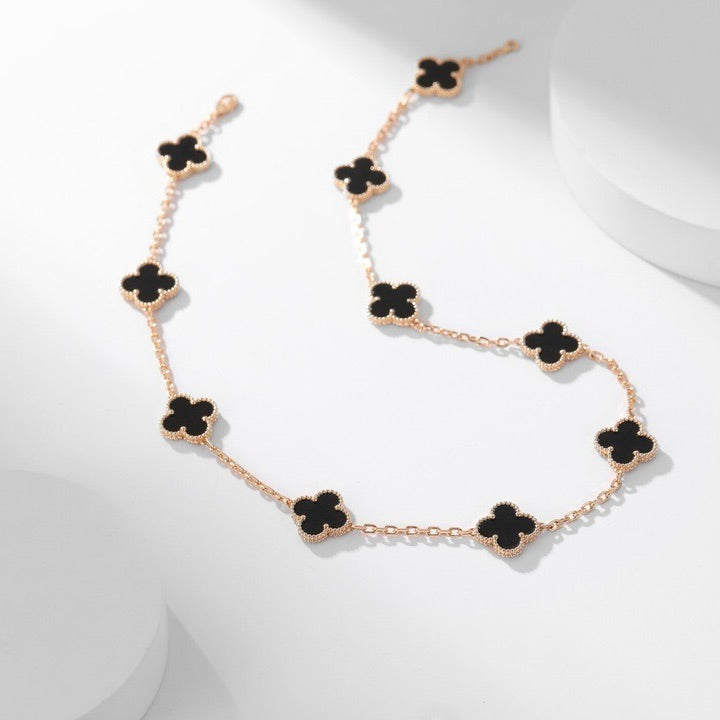 [Clover Jewelrys]CLOVER 10 MOTIFS ONYX NECKLACE