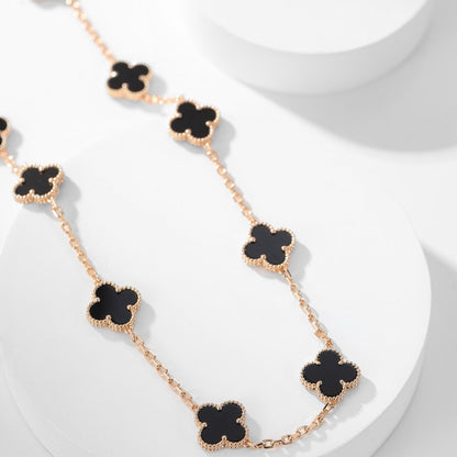 [Clover Jewelrys]CLOVER 10 MOTIFS ONYX NECKLACE