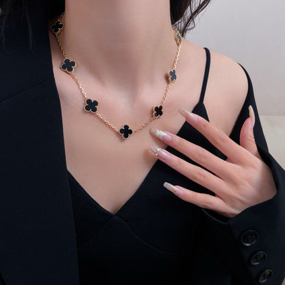 [Clover Jewelrys]CLOVER 10 MOTIFS ONYX NECKLACE