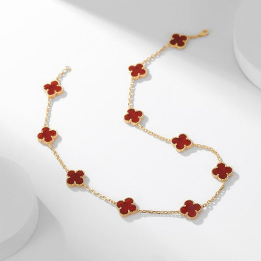 [Clover Jewelrys]CLOVER 10 MOTIFS CARNELIAN NECKLACE