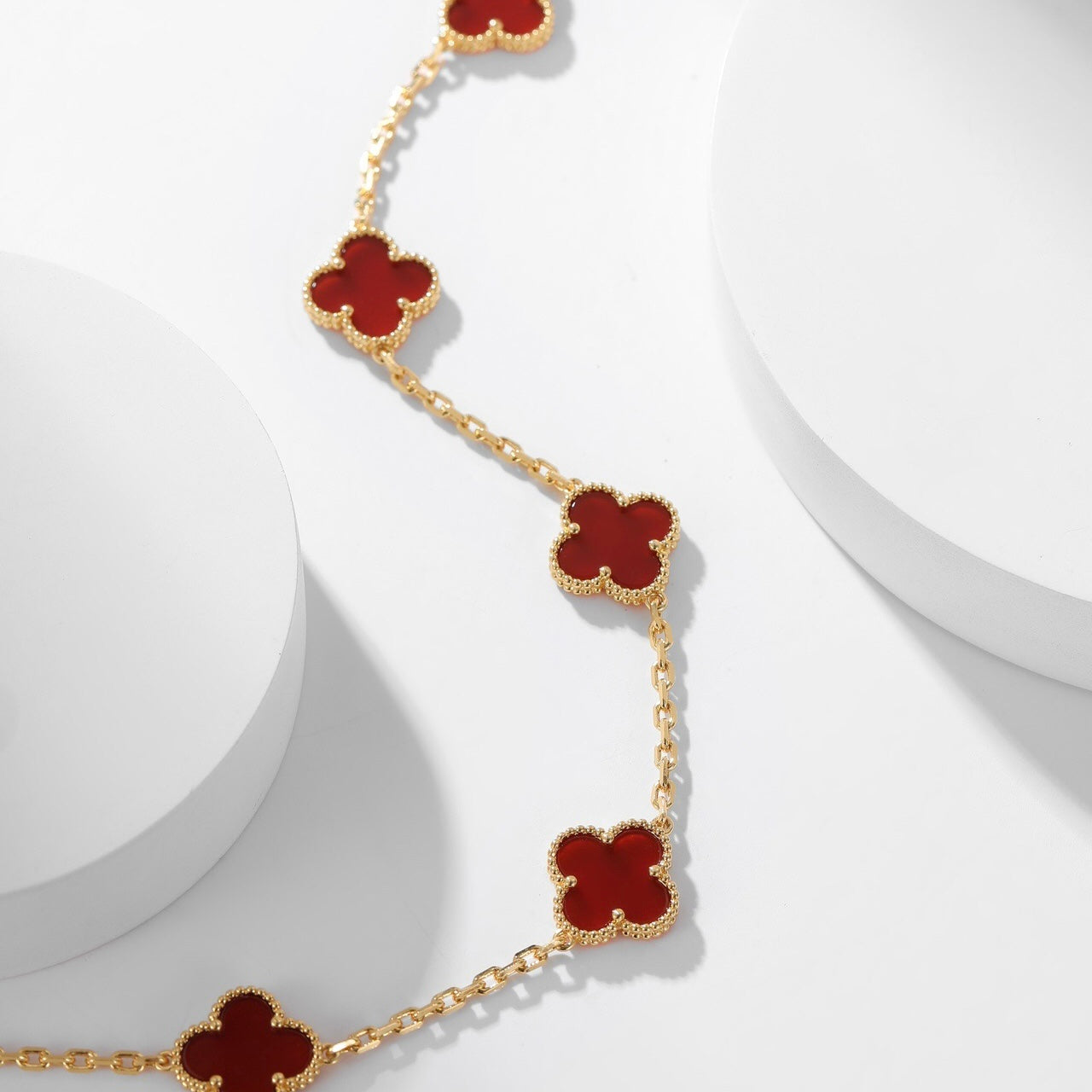 [Clover Jewelrys]CLOVER 10 MOTIFS CARNELIAN NECKLACE