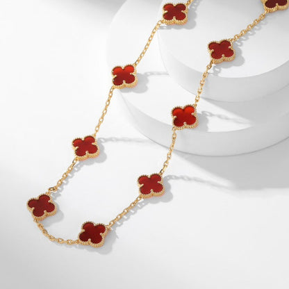 [Clover Jewelrys]CLOVER 10 MOTIFS CARNELIAN NECKLACE