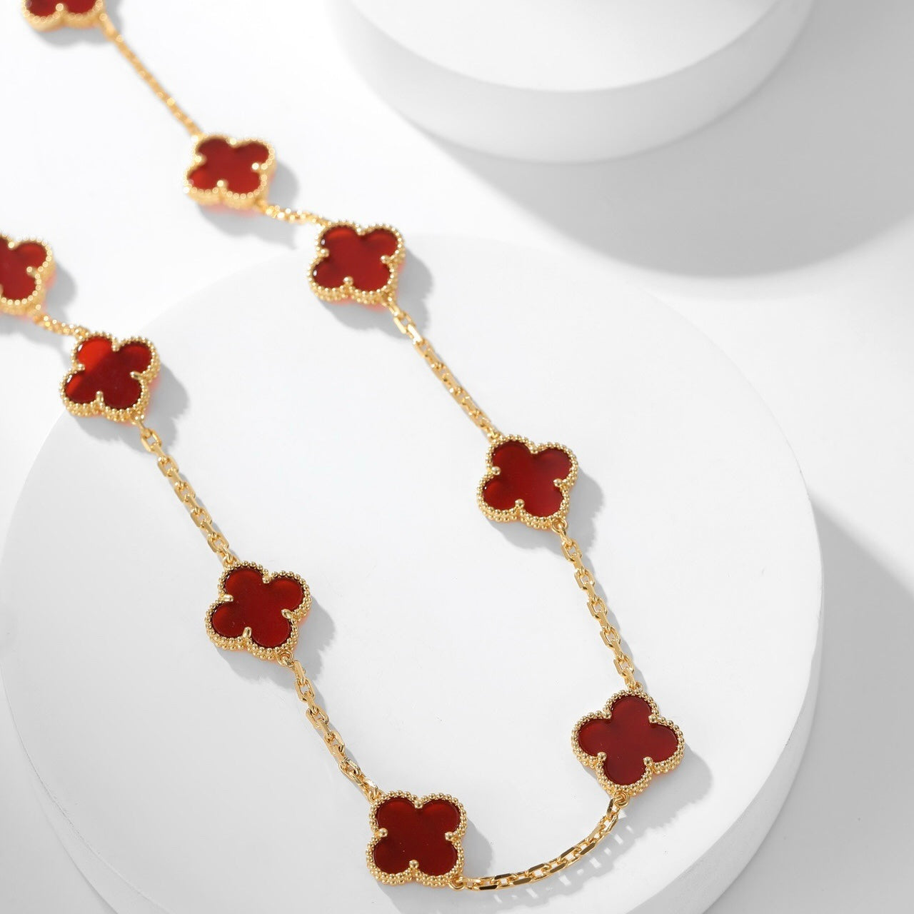 [Clover Jewelrys]CLOVER 10 MOTIFS CARNELIAN NECKLACE