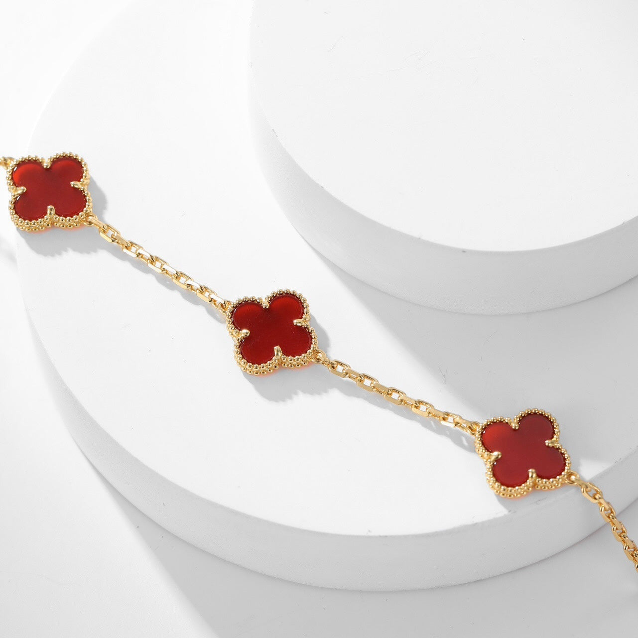 [Clover Jewelrys]CLOVER 10 MOTIFS CARNELIAN NECKLACE