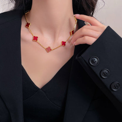 [Clover Jewelrys]CLOVER 10 MOTIFS CARNELIAN NECKLACE