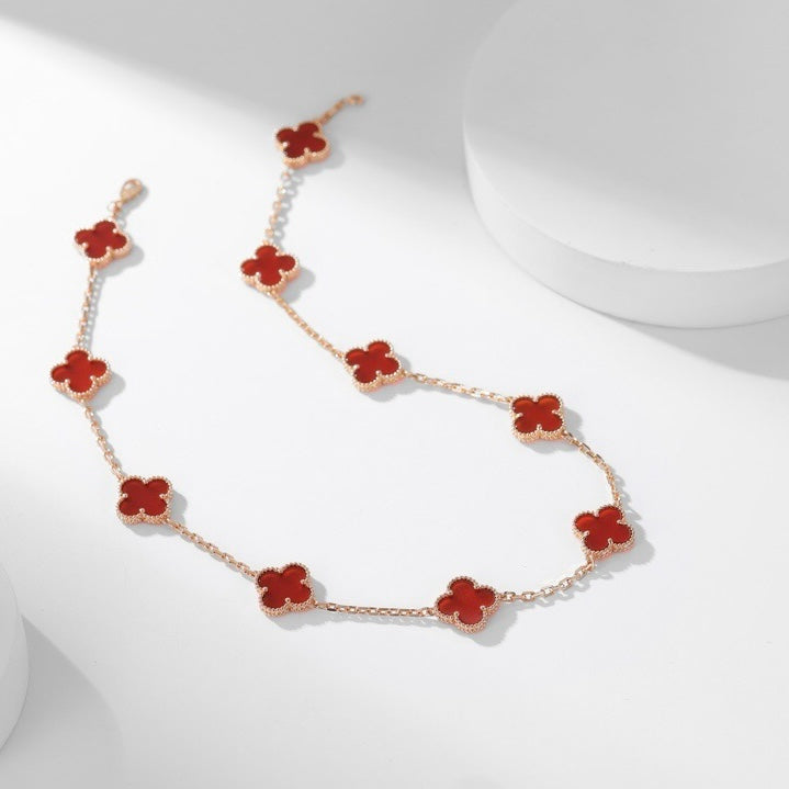 [Clover Jewelrys]CLOVER 10 MOTIFS CARNELIAN NECKLACE