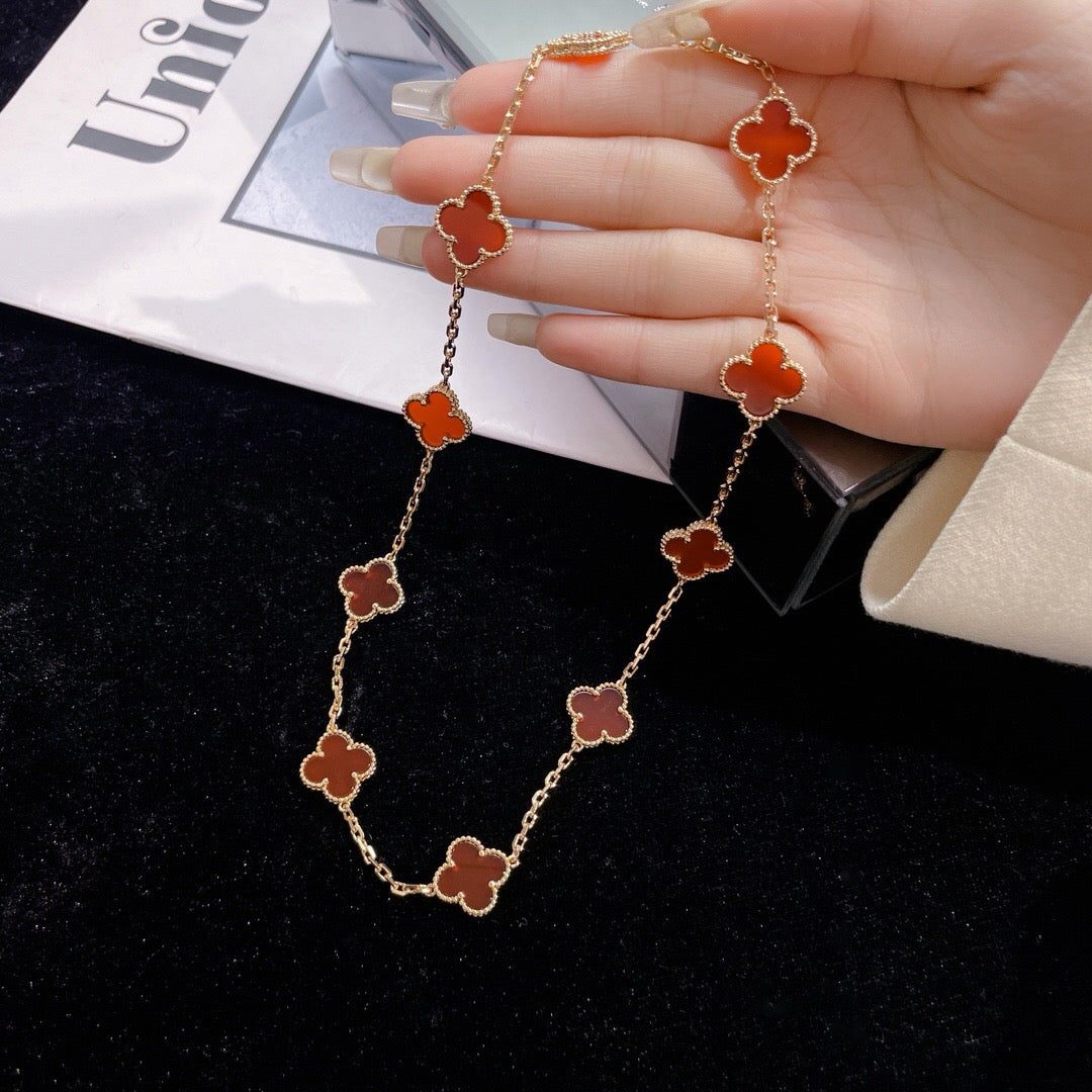 [Clover Jewelrys]CLOVER 10 MOTIFS CARNELIAN NECKLACE