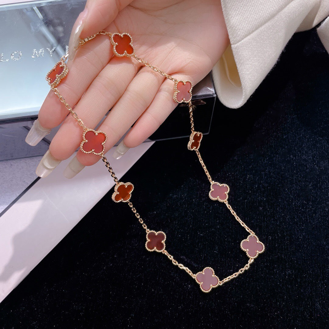 [Clover Jewelrys]CLOVER 10 MOTIFS CARNELIAN NECKLACE