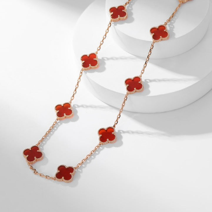 [Clover Jewelrys]CLOVER 10 MOTIFS CARNELIAN NECKLACE