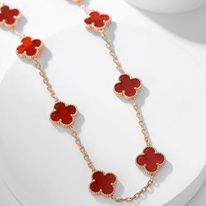 [Clover Jewelrys]CLOVER 10 MOTIFS CARNELIAN NECKLACE