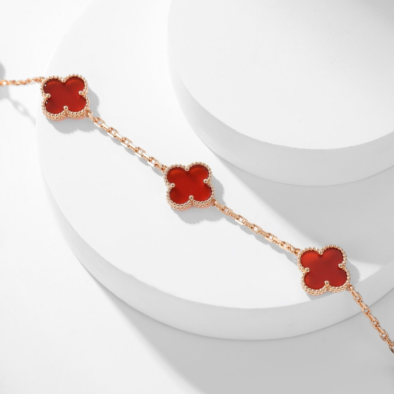 [Clover Jewelrys]CLOVER 10 MOTIFS CARNELIAN NECKLACE