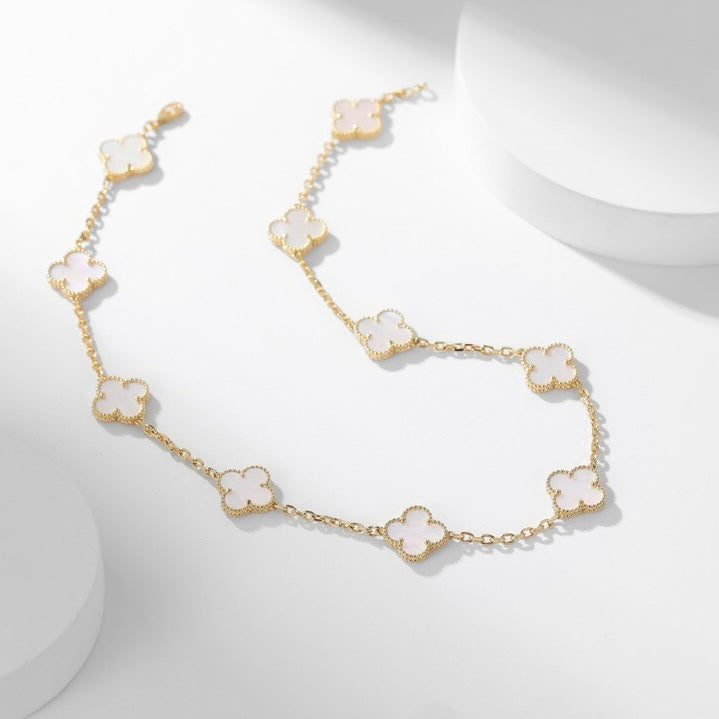 [Clover Jewelrys]CLOVER 10 MOTIFS WHITE MOTHER OF PEARL NECKLACE