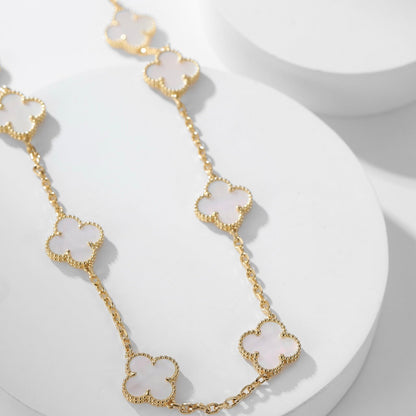 [Clover Jewelrys]CLOVER 10 MOTIFS WHITE MOTHER OF PEARL NECKLACE