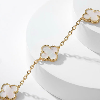 [Clover Jewelrys]CLOVER 10 MOTIFS WHITE MOTHER OF PEARL NECKLACE