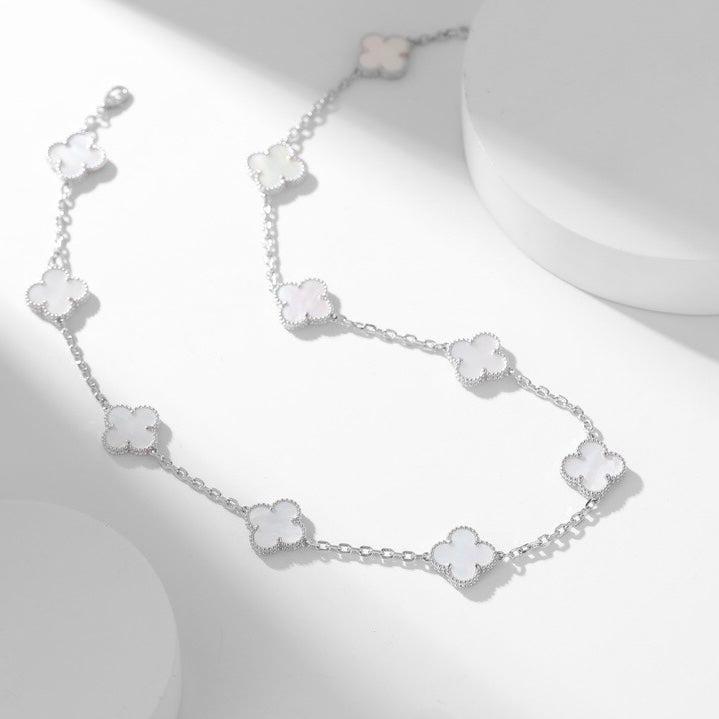 [Clover Jewelrys]CLOVER 10 MOTIFS WHITE MOTHER OF PEARL NECKLACE