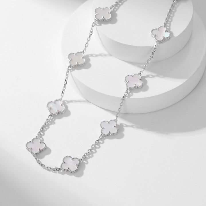 [Clover Jewelrys]CLOVER 10 MOTIFS WHITE MOTHER OF PEARL NECKLACE