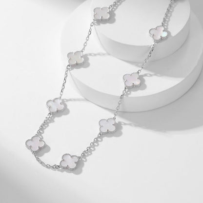 [Clover Jewelrys]CLOVER 10 MOTIFS WHITE MOTHER OF PEARL NECKLACE