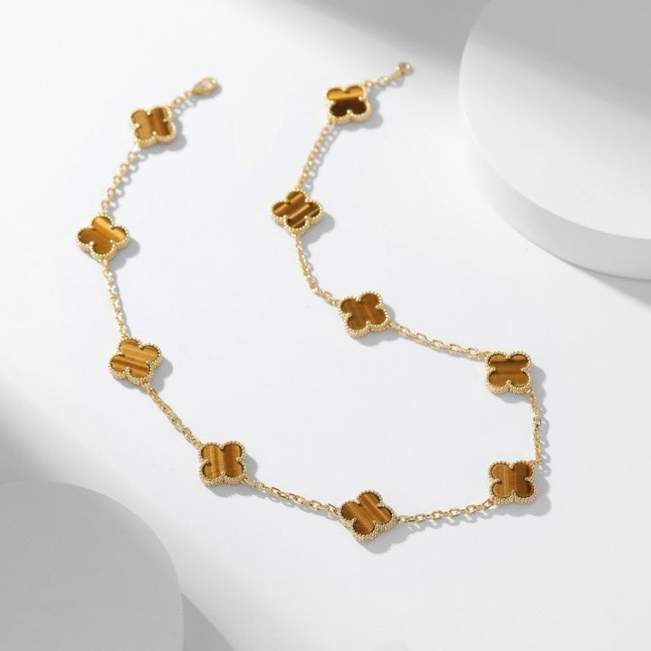 [Clover Jewelrys]CLOVER 10 MOTIFS TIGER EYE NECKLACE