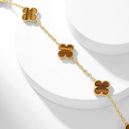 [Clover Jewelrys]CLOVER 10 MOTIFS TIGER EYE NECKLACE