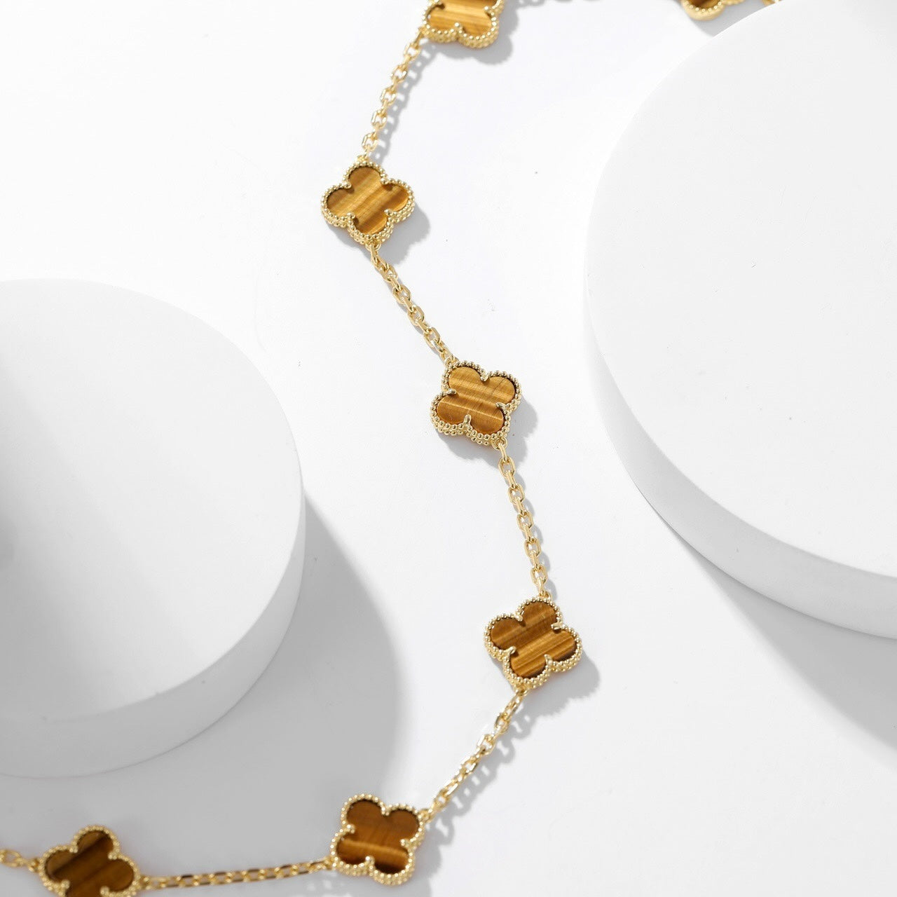 [Clover Jewelrys]CLOVER 10 MOTIFS TIGER EYE NECKLACE