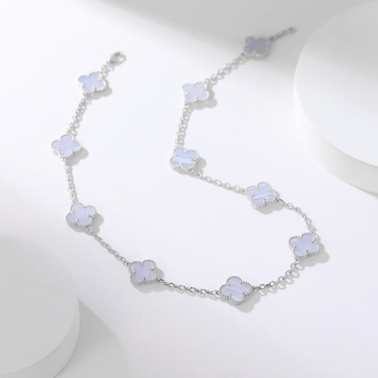 [Clover Jewelrys]CLOVER 10 MOTIFS PURPLE CHALCEDONY NECKLACE