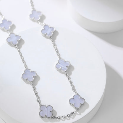 [Clover Jewelrys]CLOVER 10 MOTIFS PURPLE CHALCEDONY NECKLACE