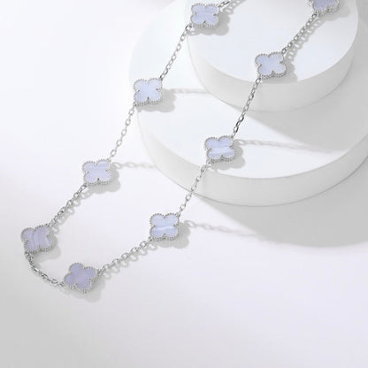 [Clover Jewelrys]CLOVER 10 MOTIFS PURPLE CHALCEDONY NECKLACE