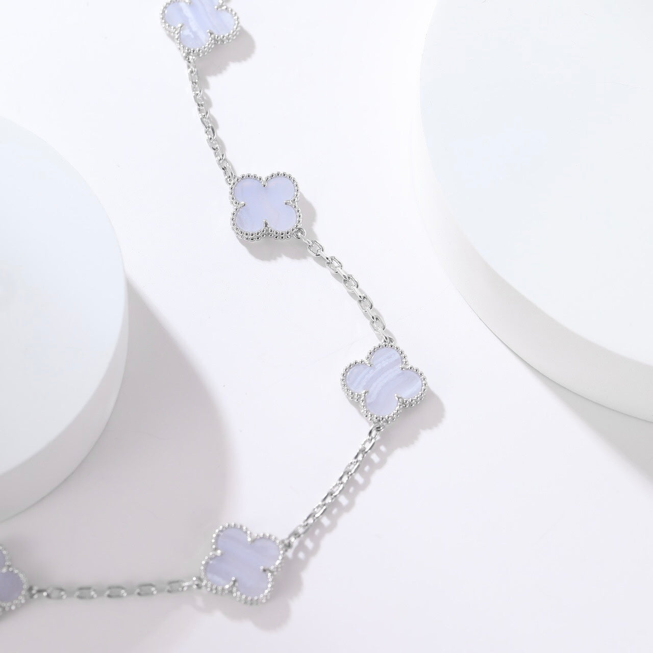 [Clover Jewelrys]CLOVER 10 MOTIFS PURPLE CHALCEDONY NECKLACE