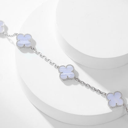 [Clover Jewelrys]CLOVER 10 MOTIFS PURPLE CHALCEDONY NECKLACE