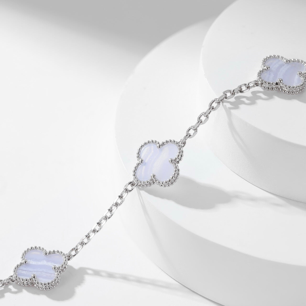 [Clover Jewelrys]CLOVER 10 MOTIFS PURPLE CHALCEDONY NECKLACE