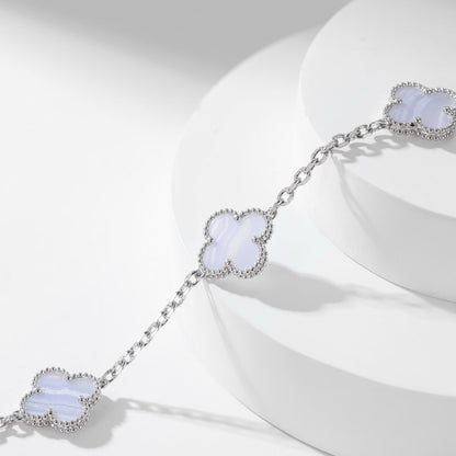 [Clover Jewelrys]CLOVER 10 MOTIFS PURPLE CHALCEDONY NECKLACE