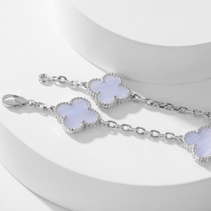 [Clover Jewelrys]CLOVER 10 MOTIFS PURPLE CHALCEDONY NECKLACE