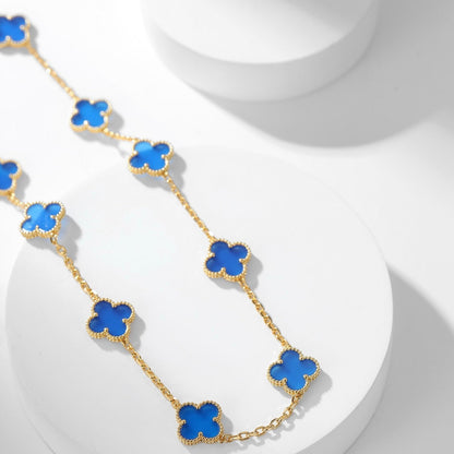 [Clover Jewelrys]CLOVER 10 MOTIFS BLUE AGATE NECKLACE