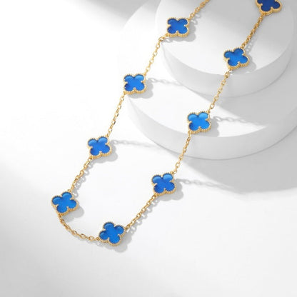 [Clover Jewelrys]CLOVER 10 MOTIFS BLUE AGATE NECKLACE