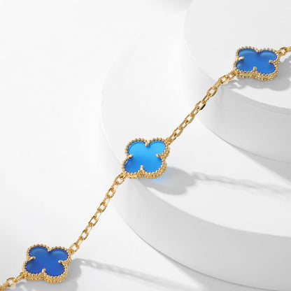 [Clover Jewelrys]CLOVER 10 MOTIFS BLUE AGATE NECKLACE