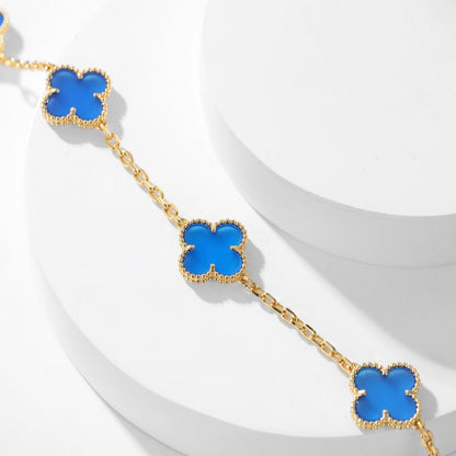 [Clover Jewelrys]CLOVER 10 MOTIFS BLUE AGATE NECKLACE