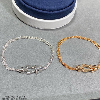 [Clover Jewelrys]FORCE SMALL HORSESHOE  DIAMOND CHAIN ROPE BRACELET